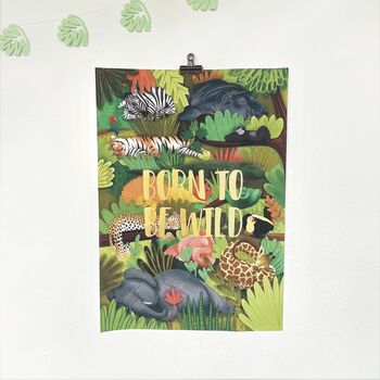 Born To Be Wild Safari Children's Print, 3 of 4