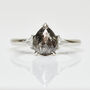 Platinum Pear Shape Salt And Pepper Diamond Engagement Ring, thumbnail 1 of 2