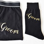 Personalised Groom's Wedding Pants, Metallic Print, thumbnail 7 of 8