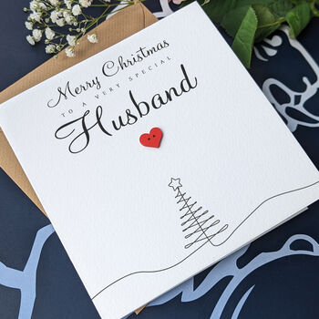 Personalised Handmade Christmas Card For Special Husband, 3 of 4