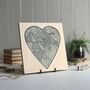 Heart Shaped Map Printed On Wood For 5th Wedding, thumbnail 4 of 11