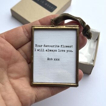 Personalised Paper Daisy Flower And Poetry Mini Framed Gift, 11 of 12