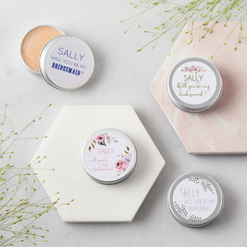 Personalised Will You Be My Bridesmaid Lip Balm Gift, 3 of 3