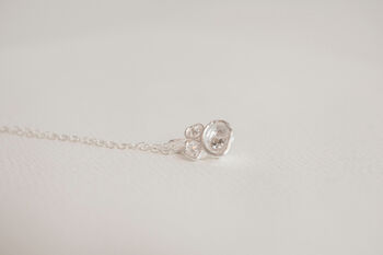 White Topaz Recycled Silver April Birthstone Necklace, 6 of 9