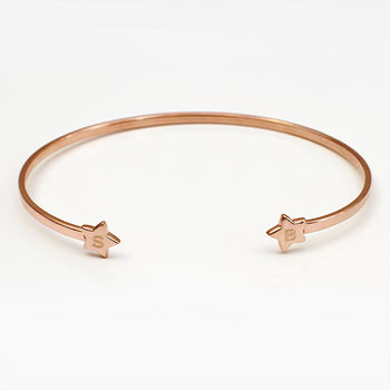 Personalised 18 Ct Rose Gold Open Bangle, 3 of 5