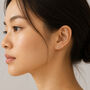 Sterling Silver Pearl Loop Stud Earrings, thumbnail 1 of 3