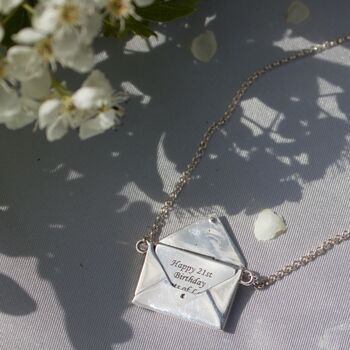 Personalised Envelope And Letter Silver Necklace, 3 of 8