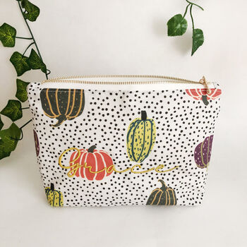 Personalised Pumpkin Print Make Up Pouch Bag, 3 of 5