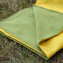 Yellow And Green Fleece Picnic Blanket, thumbnail 2 of 3