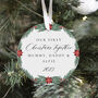 Personalised Our First Christmas Family Ceramic Ornament, thumbnail 2 of 7