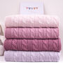 Luxury Baby Girl Cable Blanket, thumbnail 2 of 12