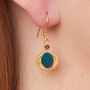 Blue Opal Estrucan Style Gold Plated Silver Earrings, thumbnail 4 of 6