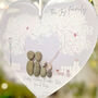 Personalised ‘Love At Christmas’ Christmas Family Pebble Heart Hanging Decoration, thumbnail 4 of 7