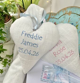 Linen Baby Name Heart, 3 of 12