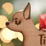 Personalised Chihuahua Dog Wooden Christmas Decoration, thumbnail 4 of 4