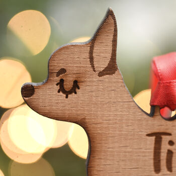 Personalised Chihuahua Dog Wooden Christmas Decoration, 4 of 4