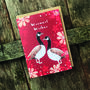 Festive Geese Bird Christmas Card Blank Inside, thumbnail 1 of 3