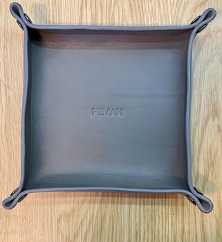 Personalised Grey Leather Valet Tray, 10 of 12