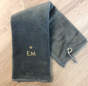 Golf Towel With Heart/Star Motif And Initial, 5 of 7