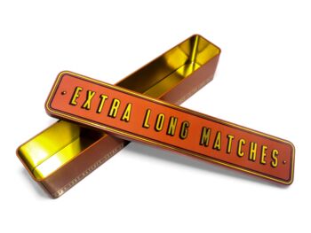 Extra Long Match Tin Storage Box Candle Gold Home Accessory Matches | Navy, 6 of 11