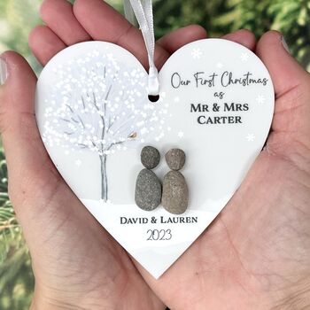 Personalised First Christmas As Mr And Mrs Bauble, 2 of 3