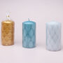 G Decor Spark Glitter Elegant Pastel Pillar Candle, thumbnail 7 of 7