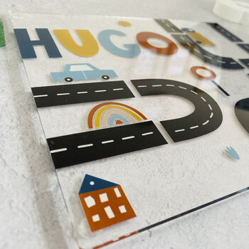 Scandi Cool Car Childs Acrylic Placemat, 2 of 4