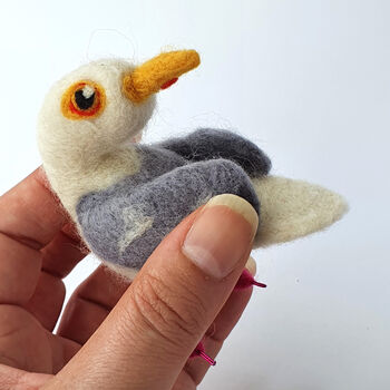 Needle Felted Seagull Decoration Standing Ornament, 7 of 10