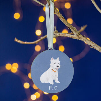 Westie Personalised Dog Christmas Tree Decoration, 4 of 6