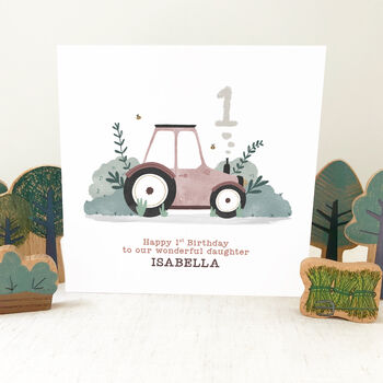 Personalised Tractor Birthday Card Blue, 4 of 6
