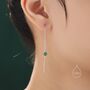Emerald Green Cz Threader Earrings, thumbnail 1 of 11