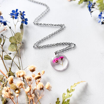 Pink Alyssum Flower Necklace, 2 of 7