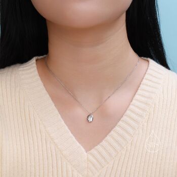 Coffee Bean Pendant Necklace In Sterling Silver, 5 of 11