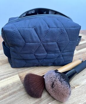 Toiletry Bag, Blue Quilted, 4 of 4