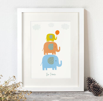 Personalised Elephant Family Print, 8 of 9