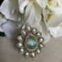 Indian Mint Green Gold Plated Teardrop Kundan Ring, thumbnail 1 of 3