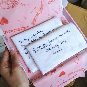 Personalised Wedding Memorial Handkerchief With Handwriting, 5 of 7
