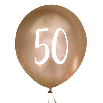 Five Gold 50 Party Balloons, 2 of 2