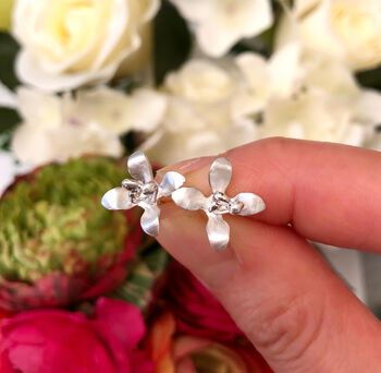 Sterling Silver Mini Lily Flower Earrings, 2 of 12
