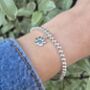 Sterling Silver 925 Dog Paw Charm Stretch Bracelet, thumbnail 1 of 3