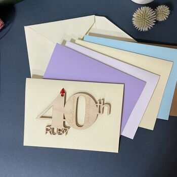 Personalised Ruby 40tb Wedding Anniversary Card, 3 of 7