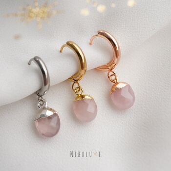 Rose Quartz Earrings, 4 of 11