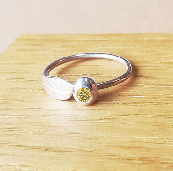 Child's Leaf Ring With Birthstone, 5 of 8