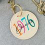 Personalised 50th Birthday Birth Year Keyring, thumbnail 1 of 3