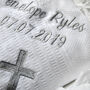 Personalised Baby Christening Silver Embroidered Shawl, thumbnail 5 of 10
