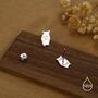 Kawaii Hamster Stud Earrings Sterling Silver, thumbnail 2 of 12