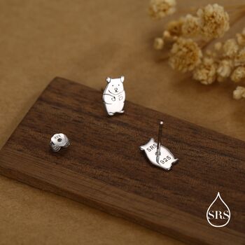 Kawaii Hamster Stud Earrings Sterling Silver, 2 of 12
