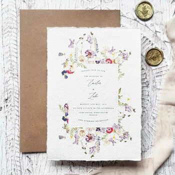 Fleur Handmade Paper Wedding Invitation, 2 of 5