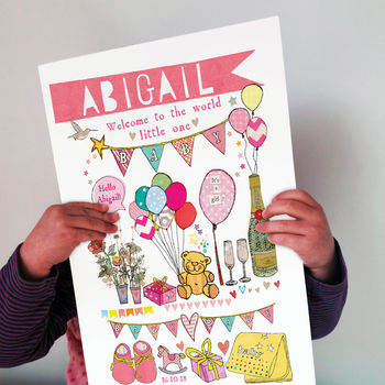 Personalised Big New Baby Girl Card, 2 of 3