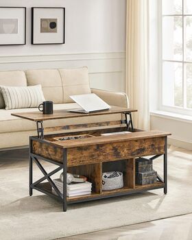 Lift Top Coffee Table With Hidden And Open Storage, 3 of 8